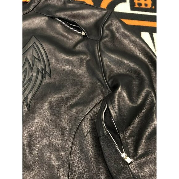 Motorcycle Riding Jacket 2XL Men, Resistant Leather, Reflective - Picture 5 of 8